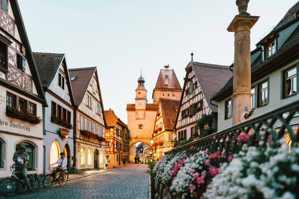 Cannabis Germany, little street in a German city