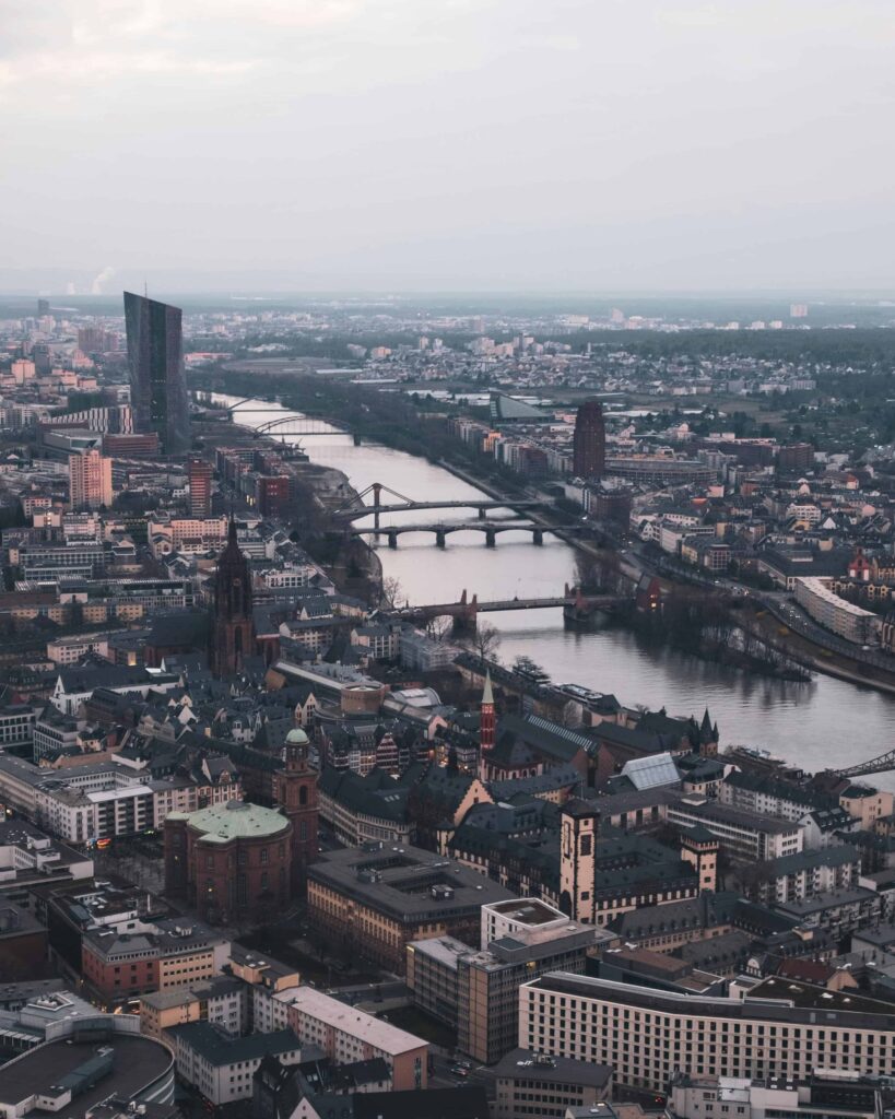 German city Skyline with rive, Cannabis Deutschland