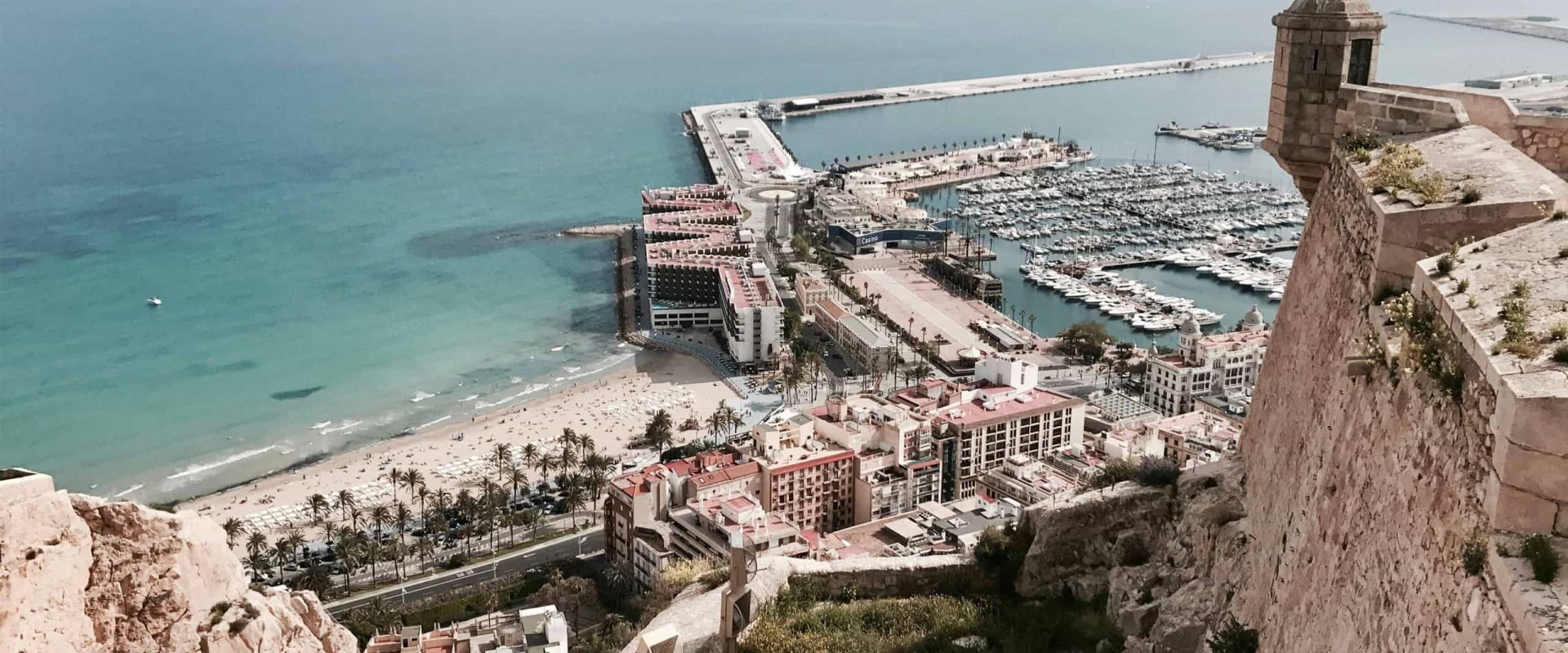 View of harbor in Alicante from a hill, Weed in Alicante